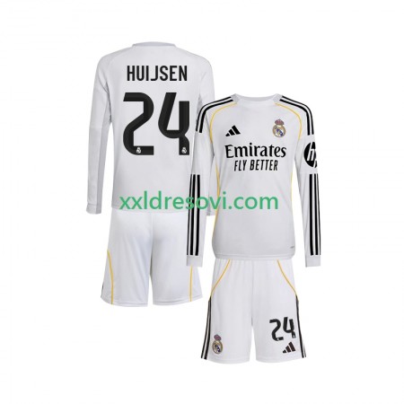 Real Madrid Huijsen 24 Domaći Dječji Nogometni Dres 2025-2026 Dugim Rukavima